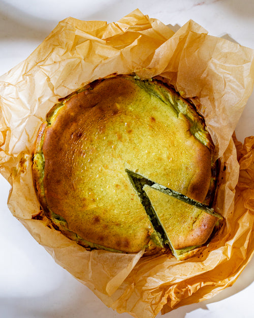 Asha's Moringa Vanilla Basque Cheesecake