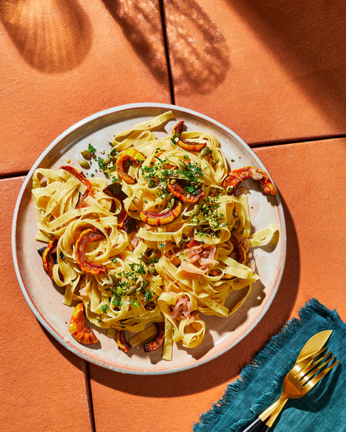 Asha's Spiced Squash Pasta with Pumpkin Seed Gremolata